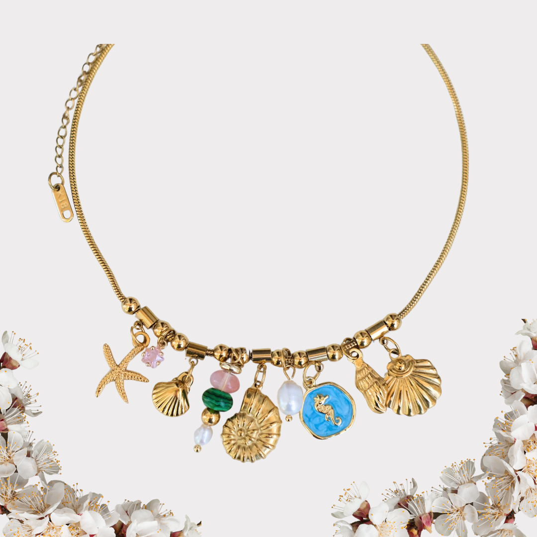 Gold ball 2  personailzed charms necklace