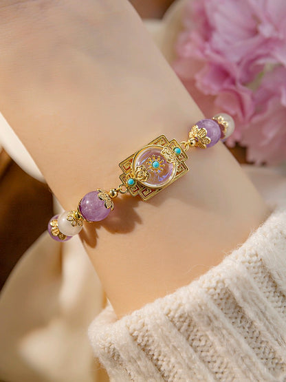 purple fairy bracelet handmade onyx agate beads Bracelet