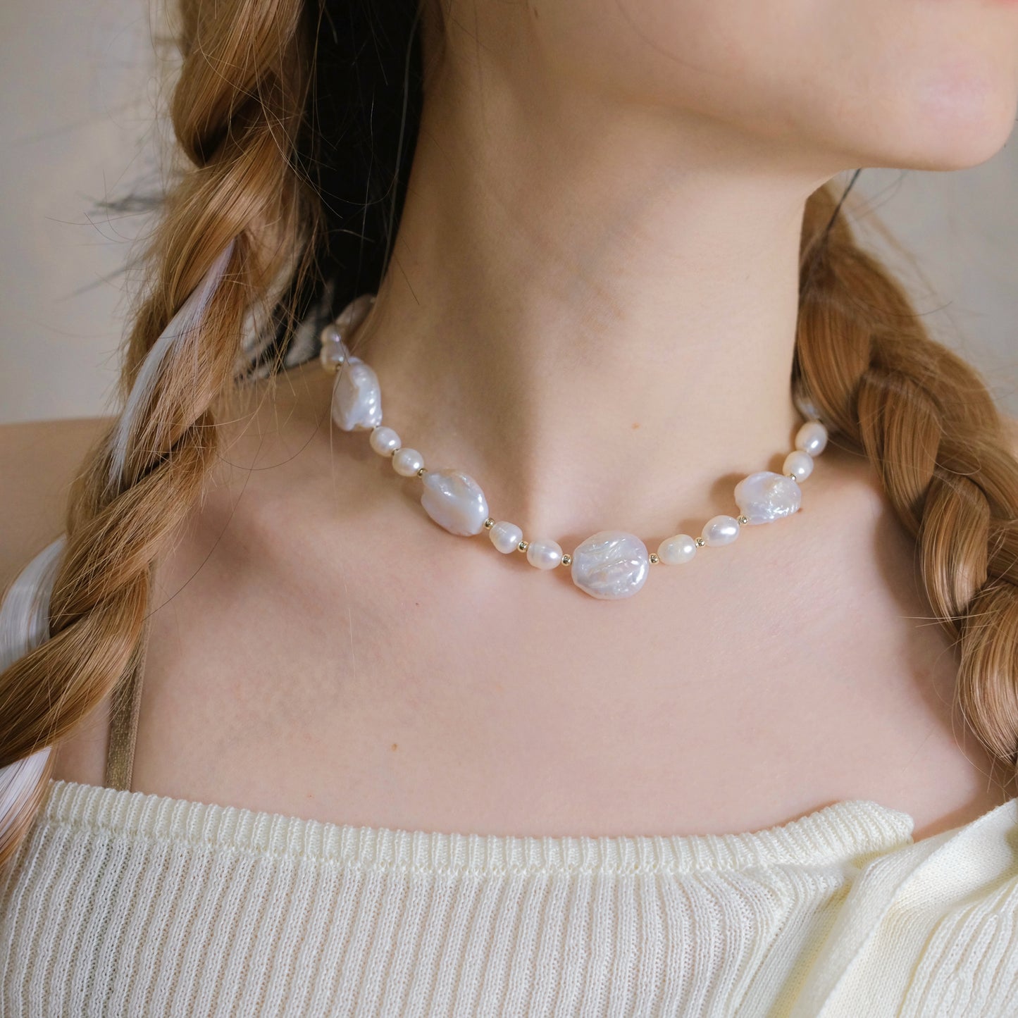 Collar de perlas barrocas de agua dulce hecho a mano, moda para mujer, MEJOR VENTA a finales de año