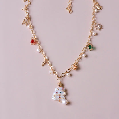 Christmas tree pearl pendant Pearls Necklace -Christmas pearls pendant set fashion jewelry