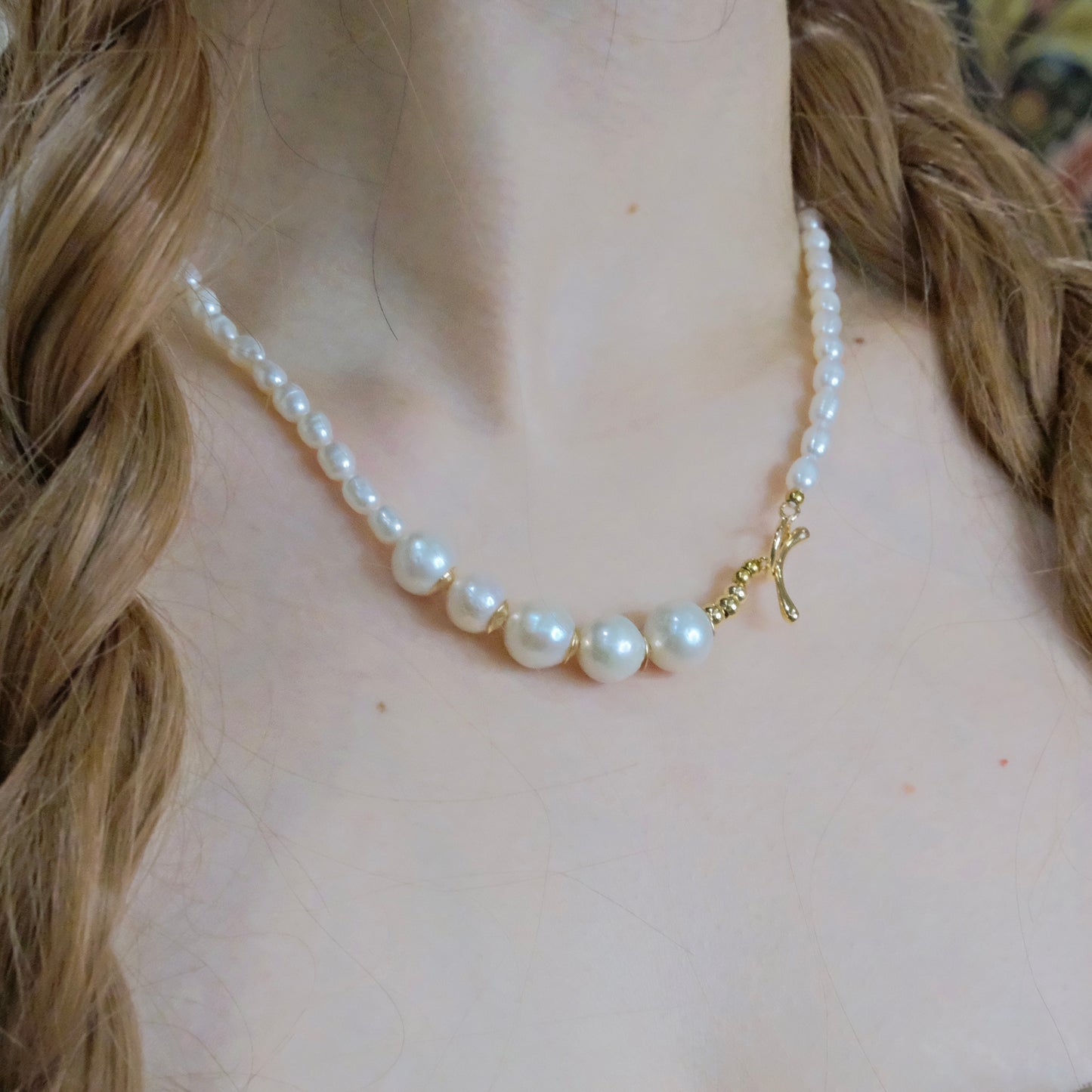 Collar de 5 perlas barrocas con perlas naturales de agua dulce, joyería de moda para mujer