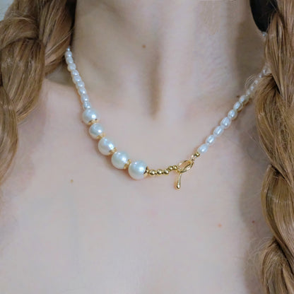 Collar de 5 perlas barrocas con perlas naturales de agua dulce, joyería de moda para mujer