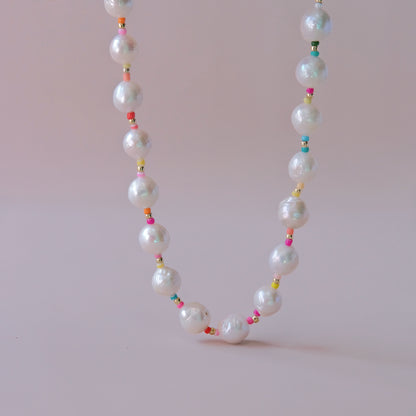 colorful baroque pearls necklace 10-11mm with Cross Necklace fashion woman jewelry