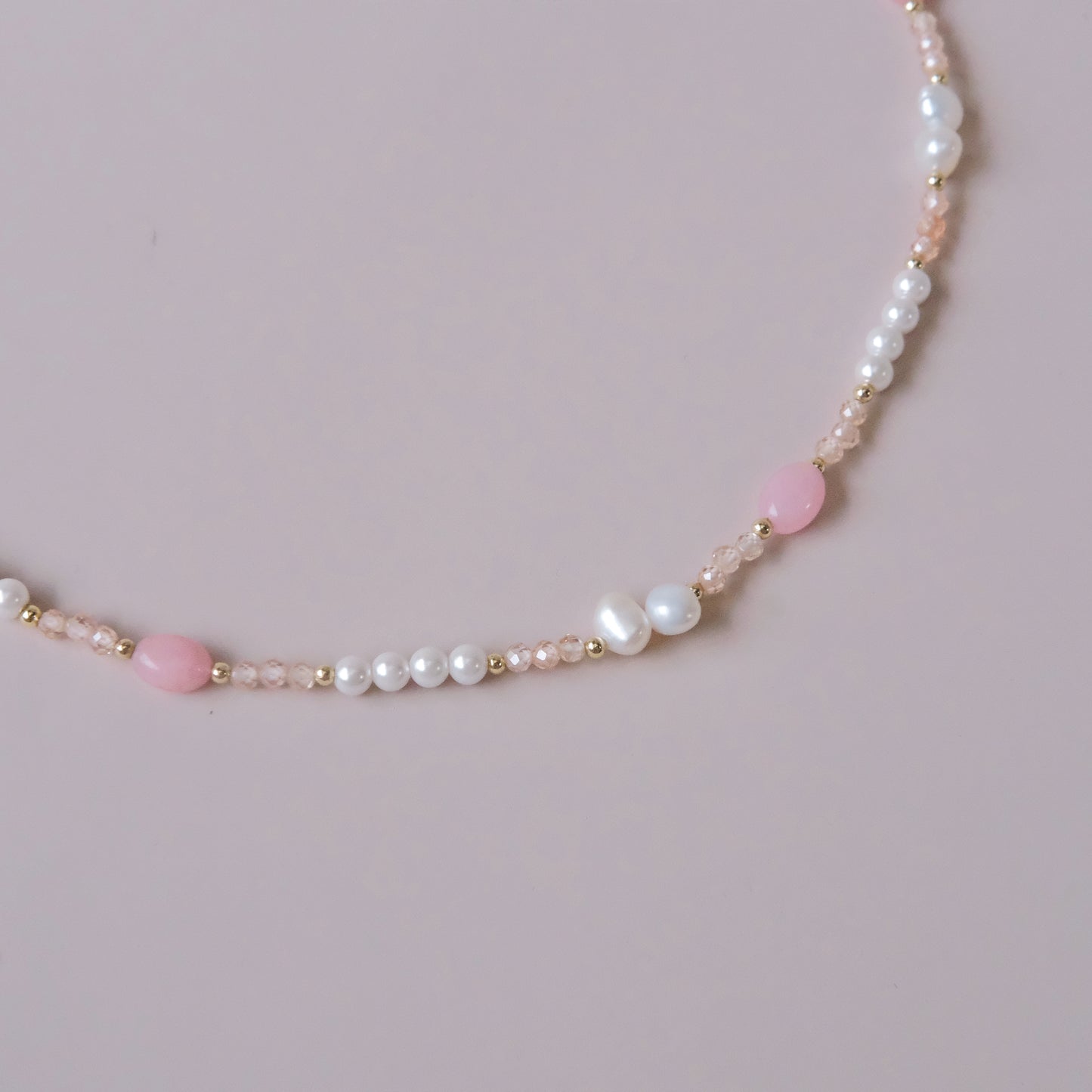 Collar de perlas de agua dulce con piedra natural rosa, joyería de moda para mujer, la mejor venta del año