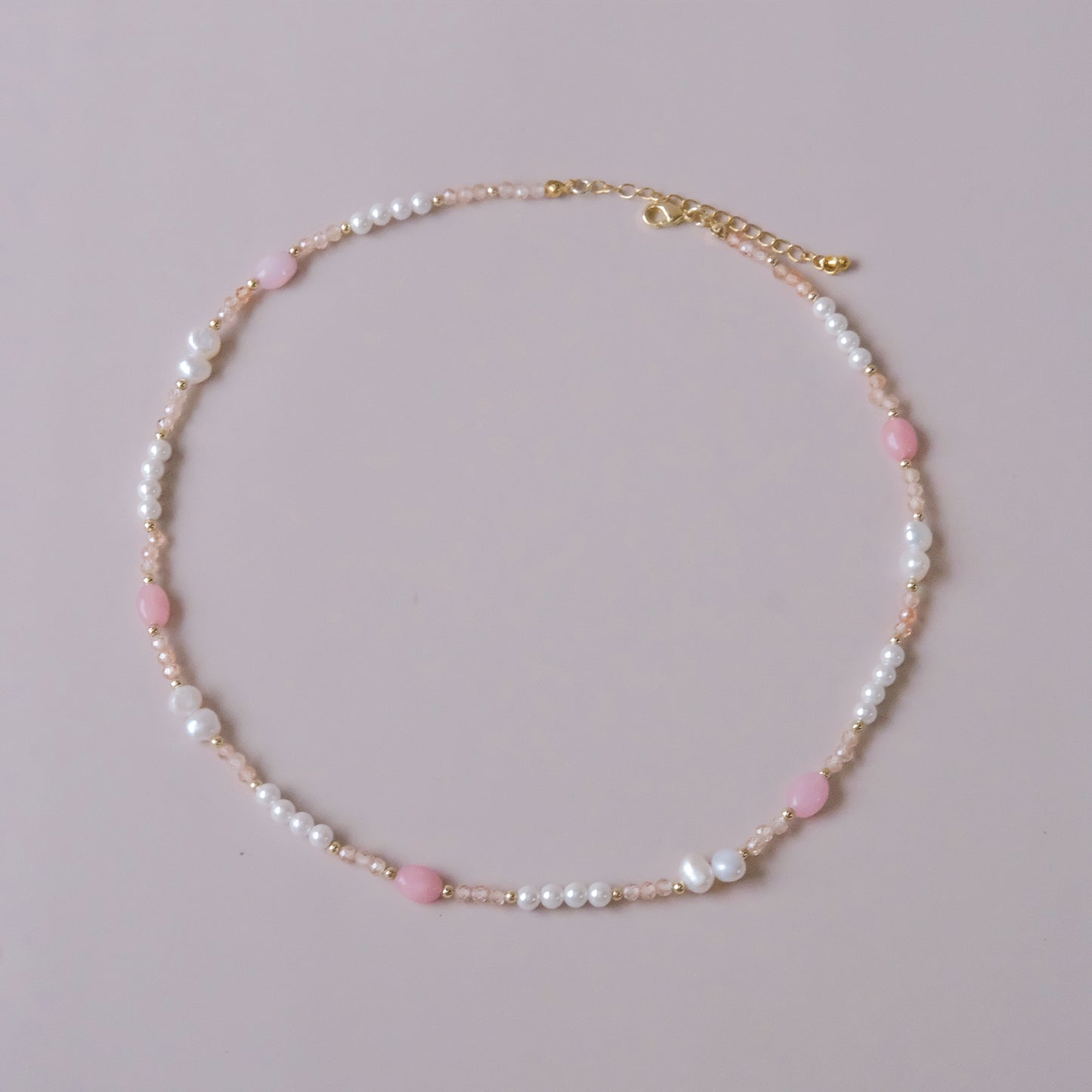 Collar de perlas de agua dulce con piedra natural rosa, joyería de moda para mujer, la mejor venta del año