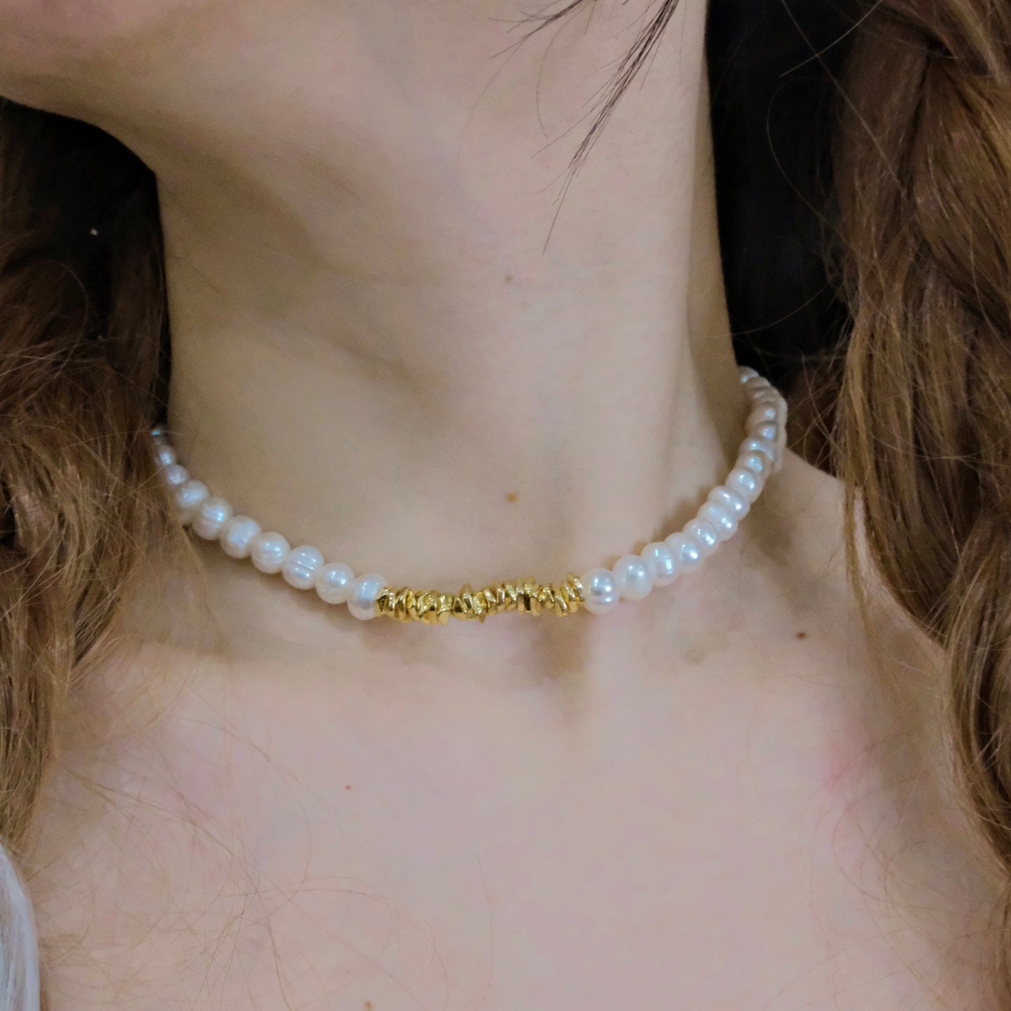 Perla con collar de perlas de piedra dorada rota diseñada MEJOR VENTA DEL AÑO venta limitada