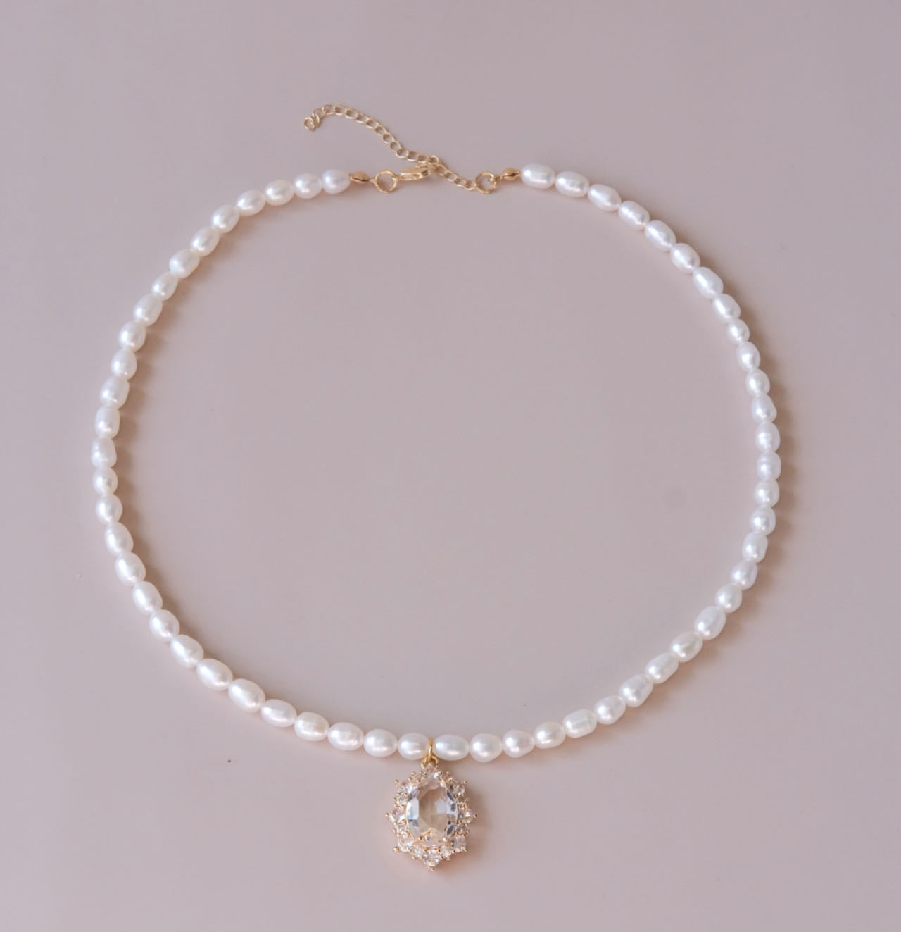 handmade white zicron nature freshwater pearls necklace jewelry fashion woman