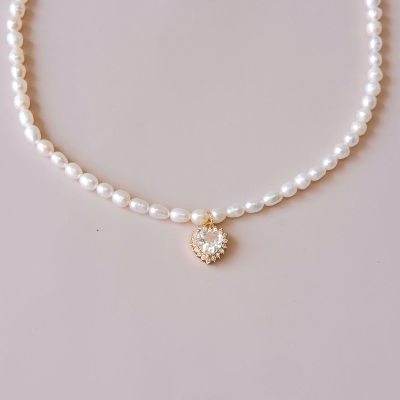 heart zicron pearl necklace fashion woman pearls necklace