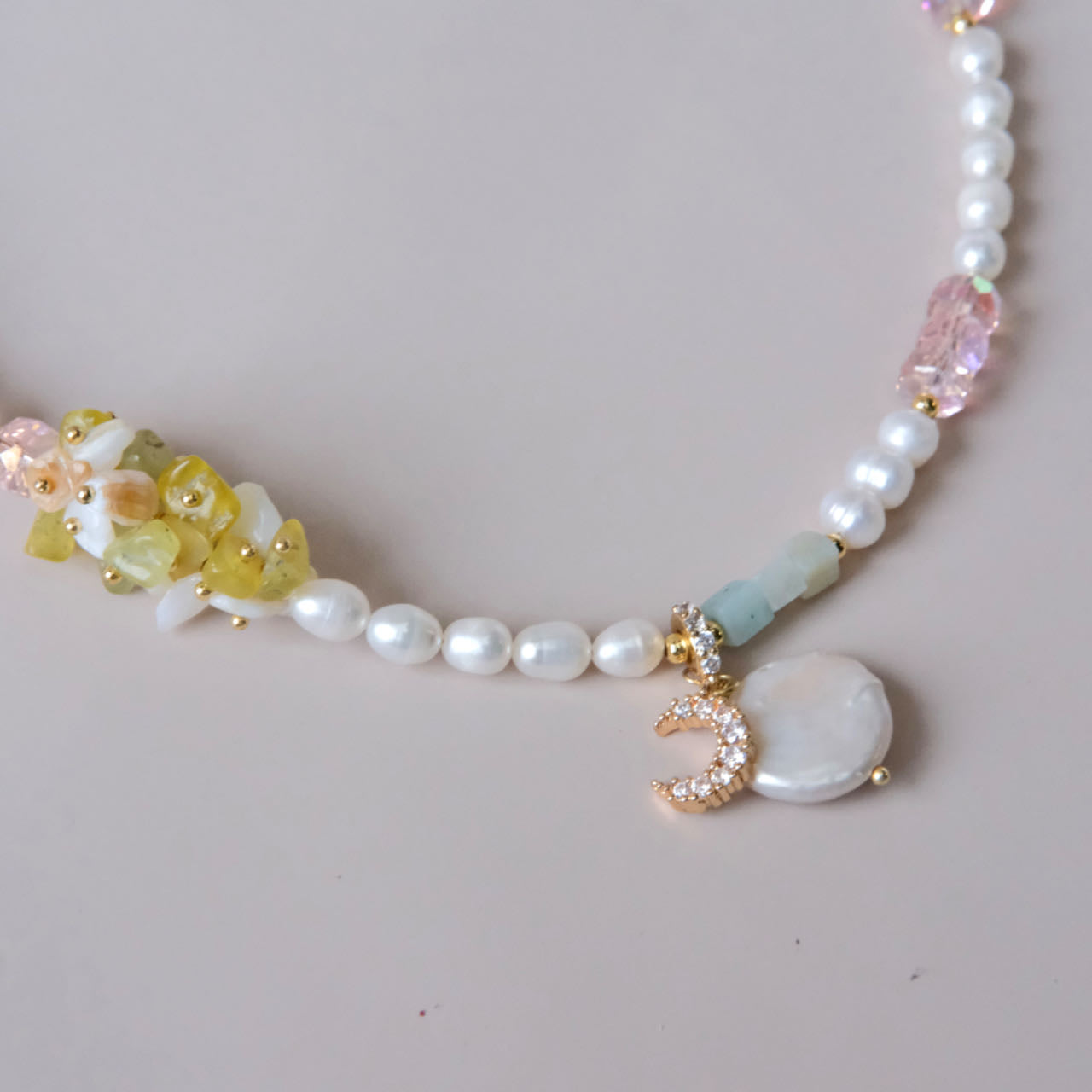 summer moon pearl necklace Fashion women jewelry beads handmade pearls necklace