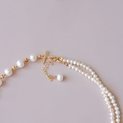 Handmade pearls necklace in three style fashion woman jewelry