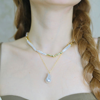 Baroque pearl pendant pearls necklace