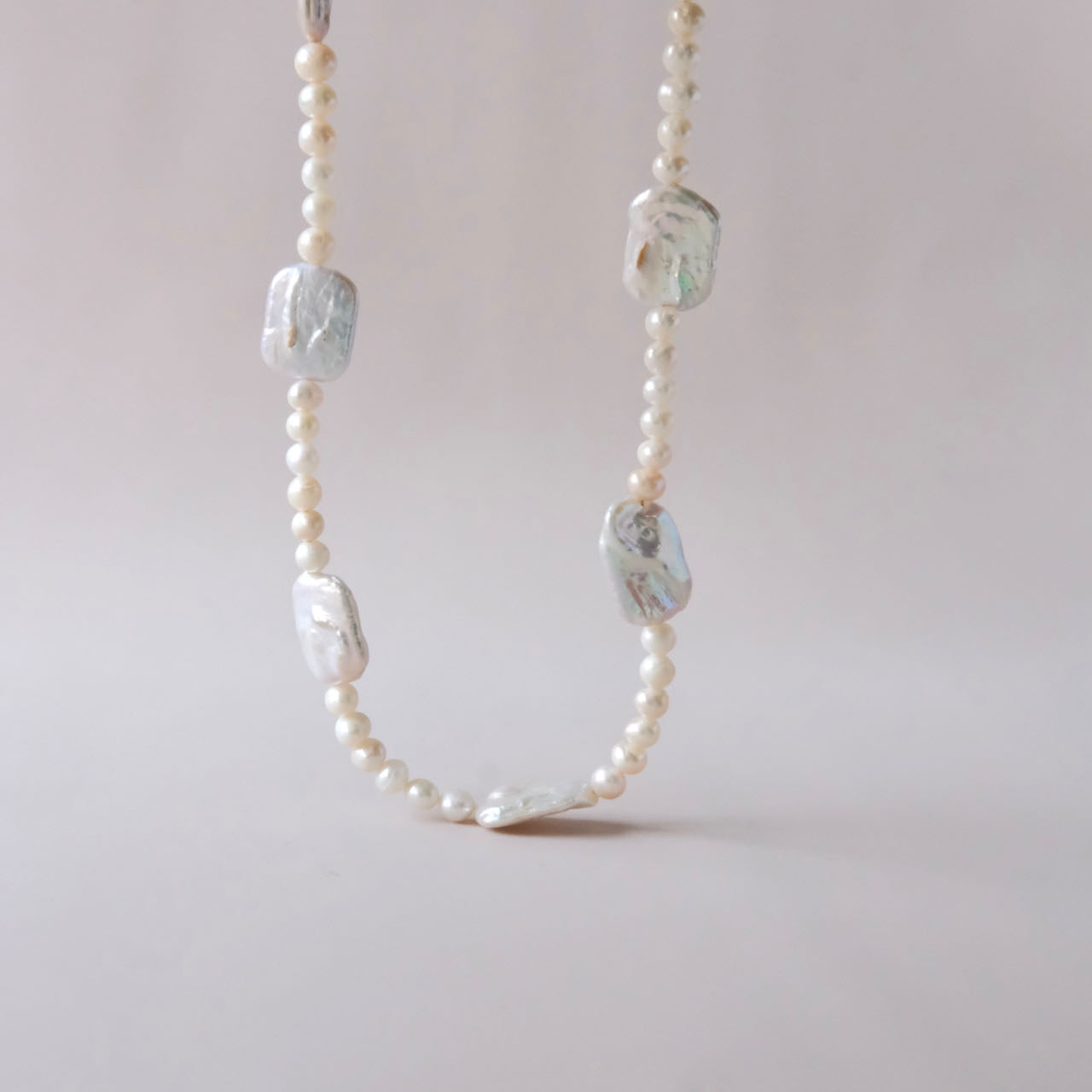 Baroque pearls necklace squre shape