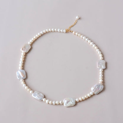 Baroque pearls necklace squre shape