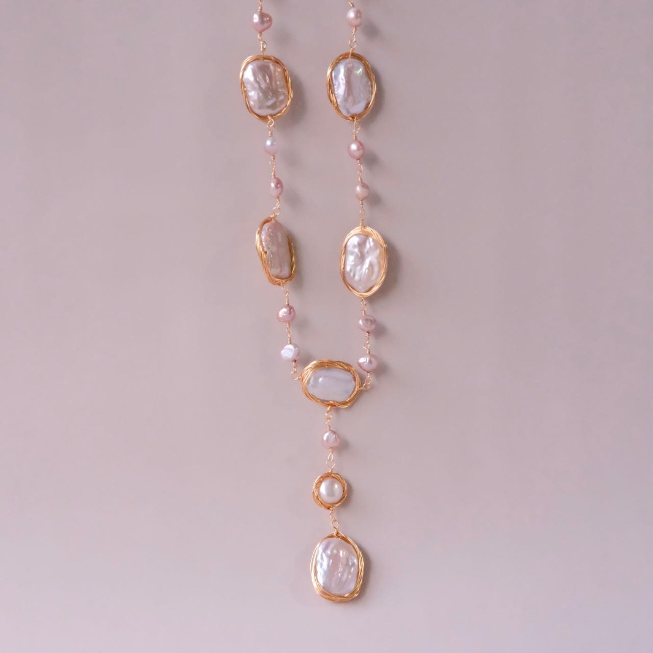 Baroque pearls wired pearls necklace