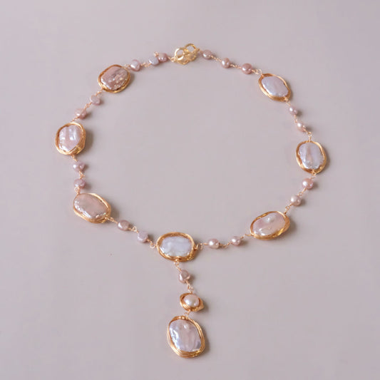 Baroque pearls wired pearls necklace