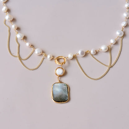 Unique desgin for the Baroque pearls with Chain pearls necklace