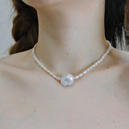 Big baroque pearls necklace fashion woman jewelry