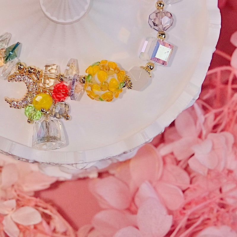 Pulsera de cuentas de flores en verano, cuentas de joyería de moda para mujer