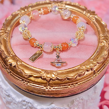 Pulsera de estrella rosa cuentas de ónix, cuentas de cristal rosa, pulsera de cristal austriaco cuentas de joyería de moda para mujer dailyjewelryannie