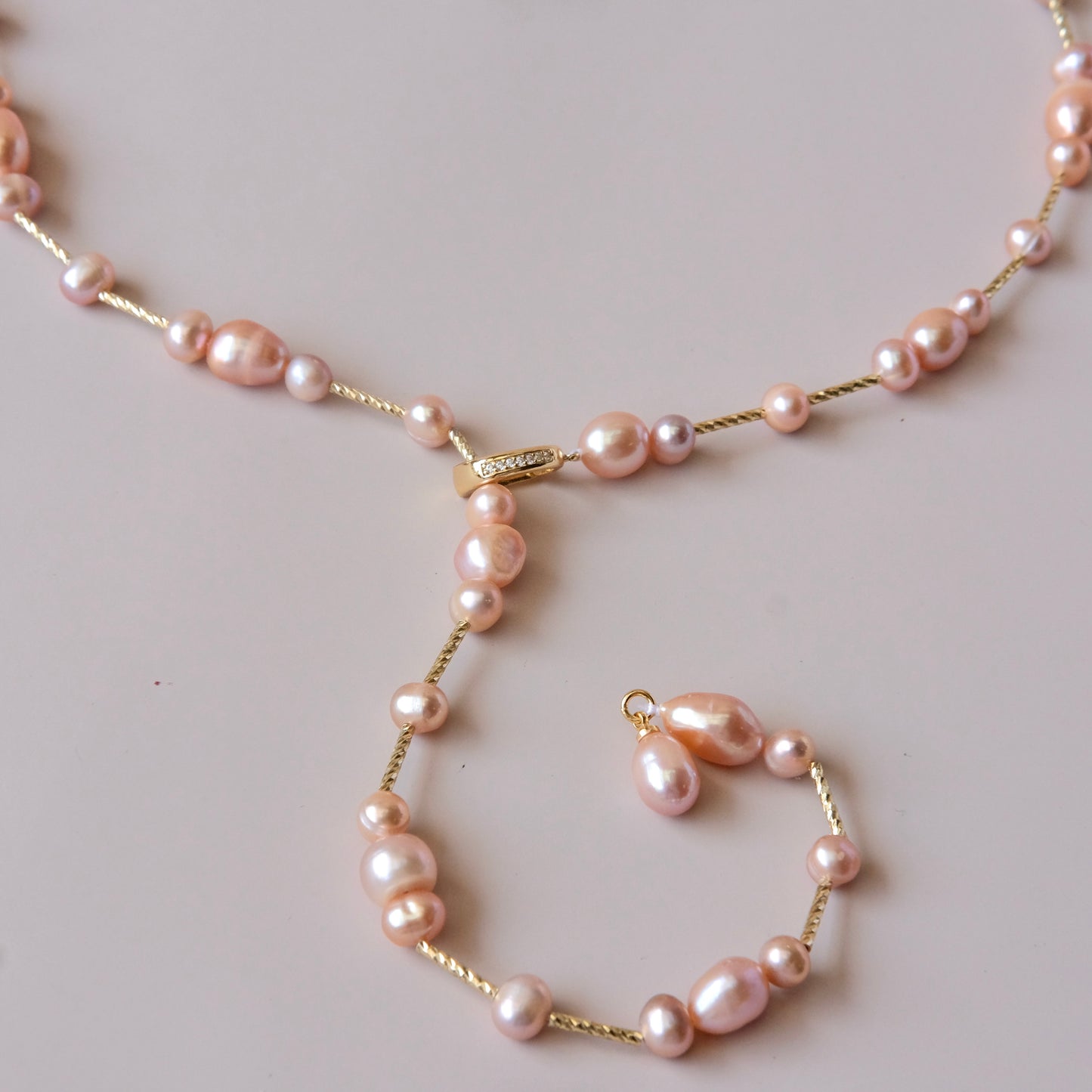 handmade freshwater pearls long necklace Pearls Necklace jewelry fashion woman