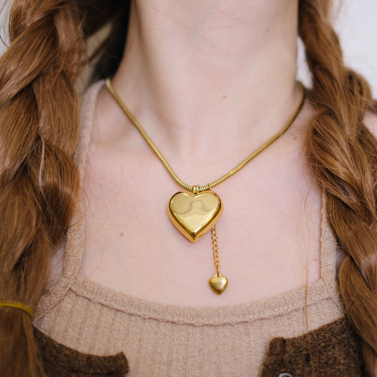 Big heart with small Charm Personaized style necklace Choker