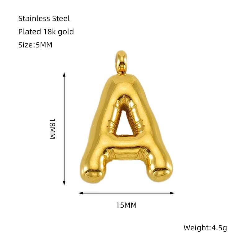 Thicker gold Initial Charm Pendant