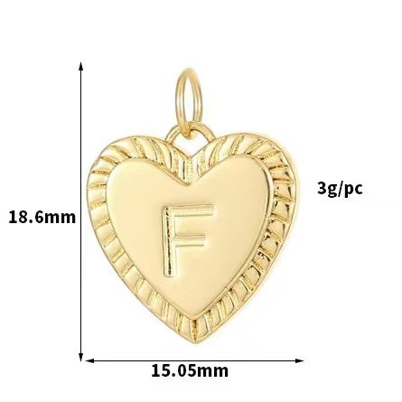 Heart Initial Charm pendant