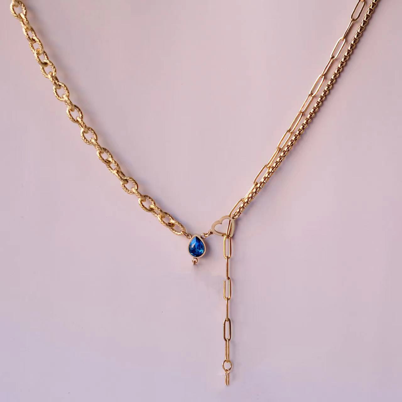 Blue Zircon Personalized Necklace Choker