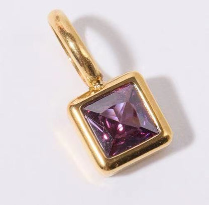 Birthston Zircon Charm Pendant