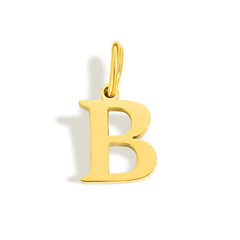 Flat Gold Initial Charm Pendant