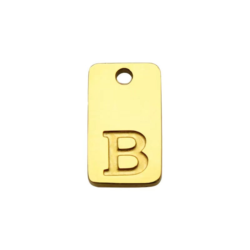 Gold Initial Bar Charm Pendant