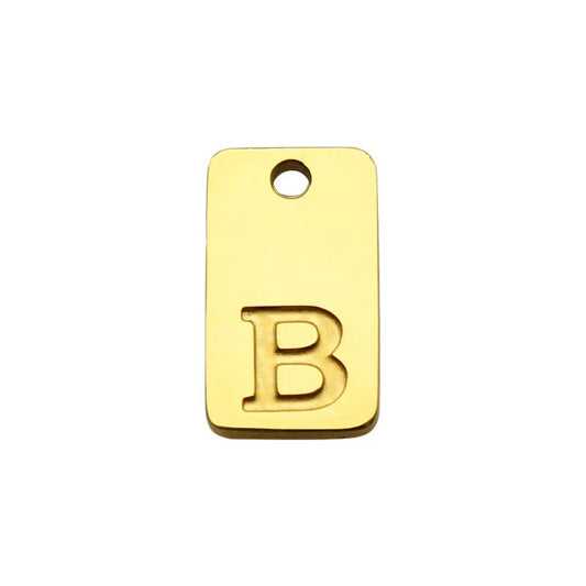 Gold Initial Bar Charm Pendant