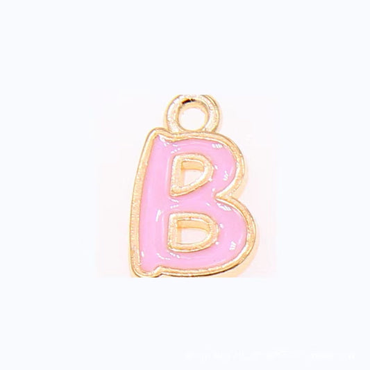 pink Initial Charm Pendant