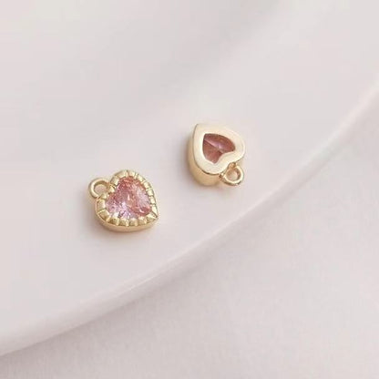 mini Zircon heart Charm