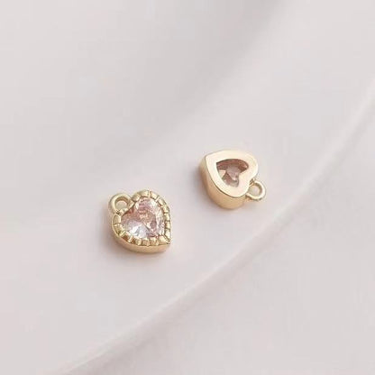 mini Zircon heart Charm