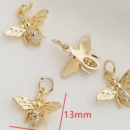 gold bee charms pendant