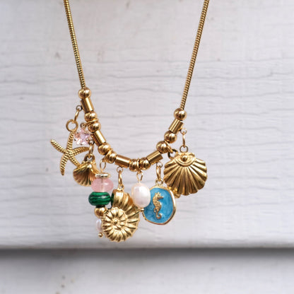 Gold ball 2  personailzed charms necklace