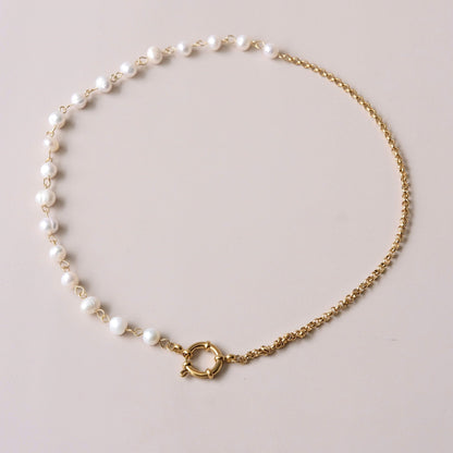 ONLY BASIC Pearl and box Chain Harmony basic personalized Necklace