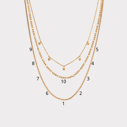 Customized 3 layer Necklace Charm Chain necklace