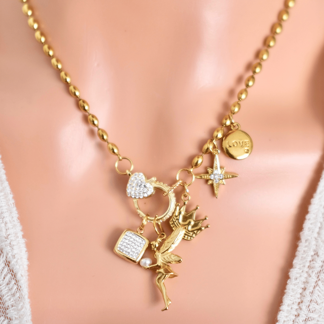 PRE-MADE Fairy shining Charms necklace