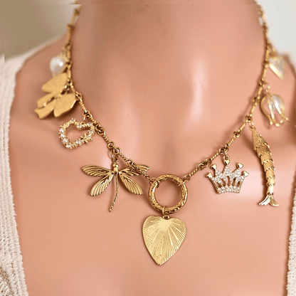 PRE-MADE HEART necklace with charms