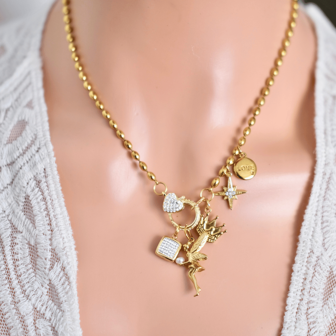 PRE-MADE Fairy shining Charms necklace