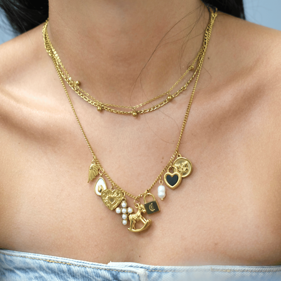 PRE-MADE Three layer Charm Necklace