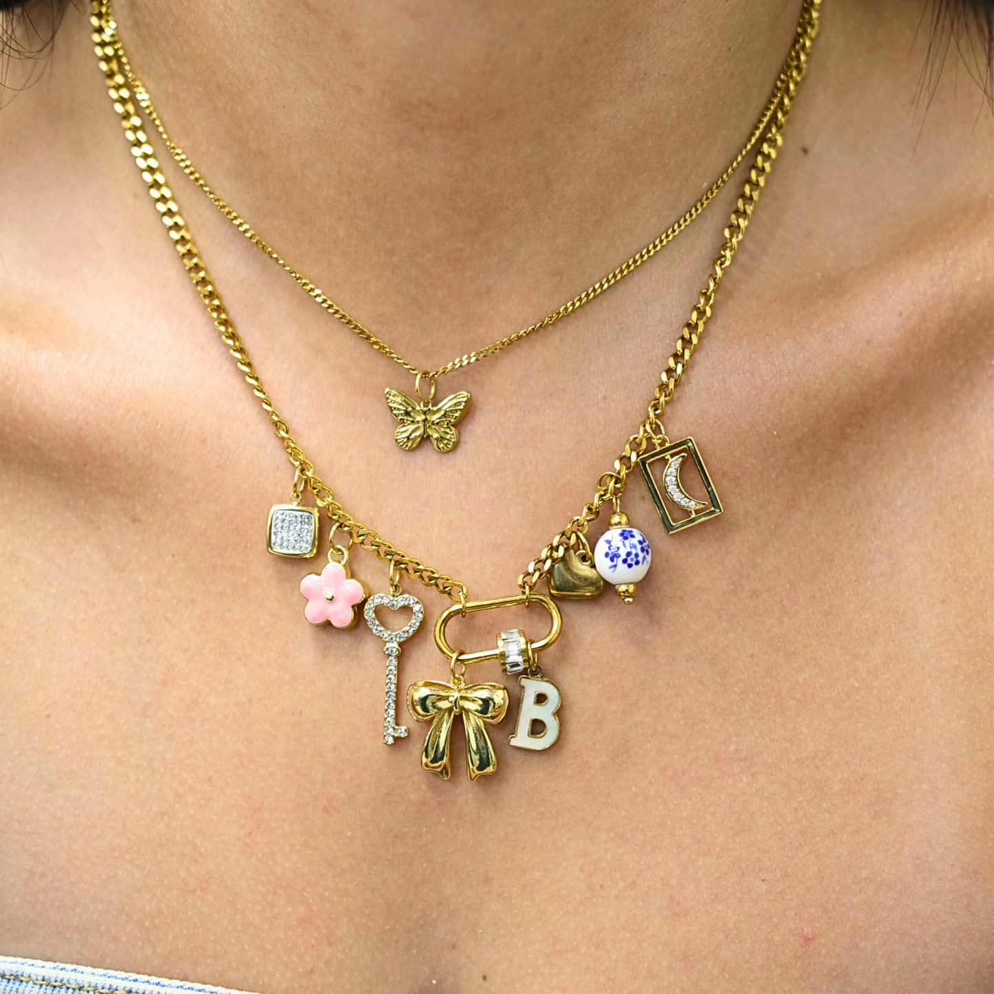 Double Harmony Charms personalized necklace