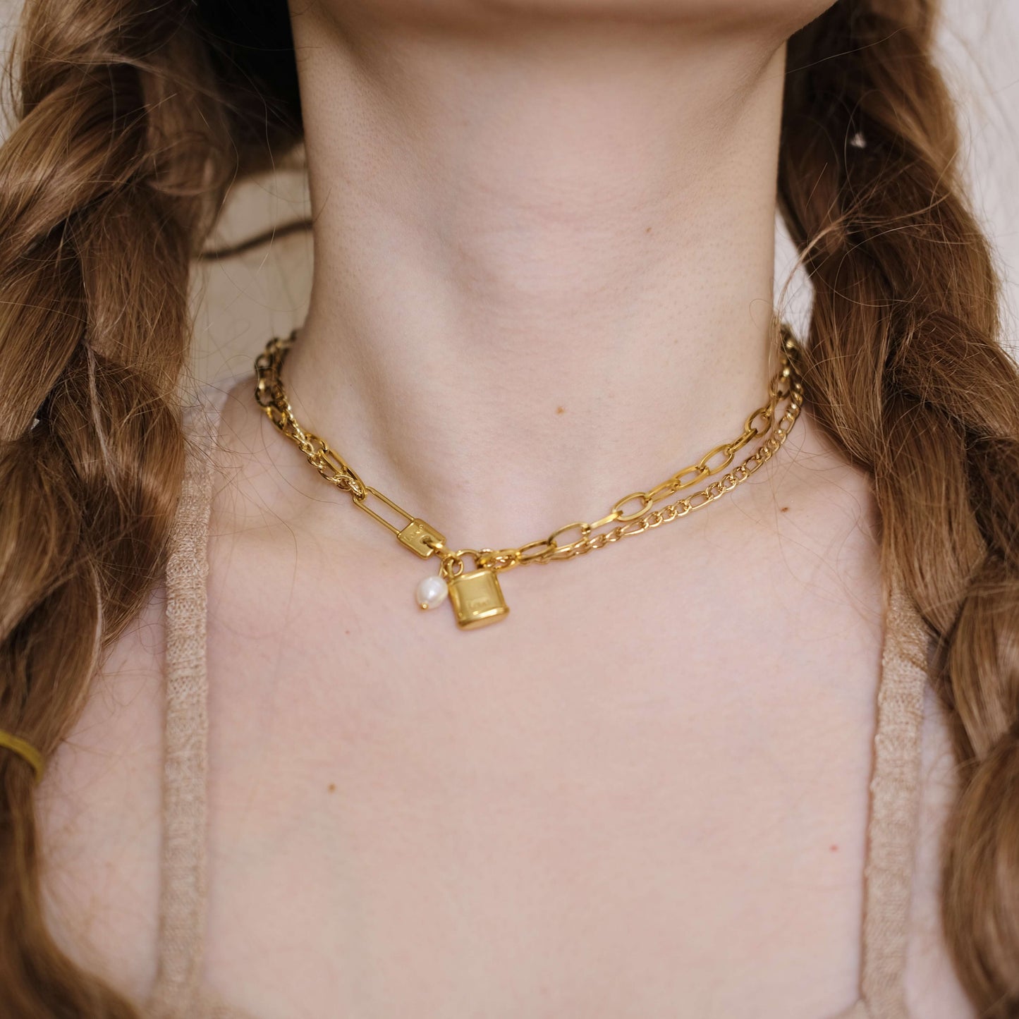 Lock Chain Personaized necklace Choker