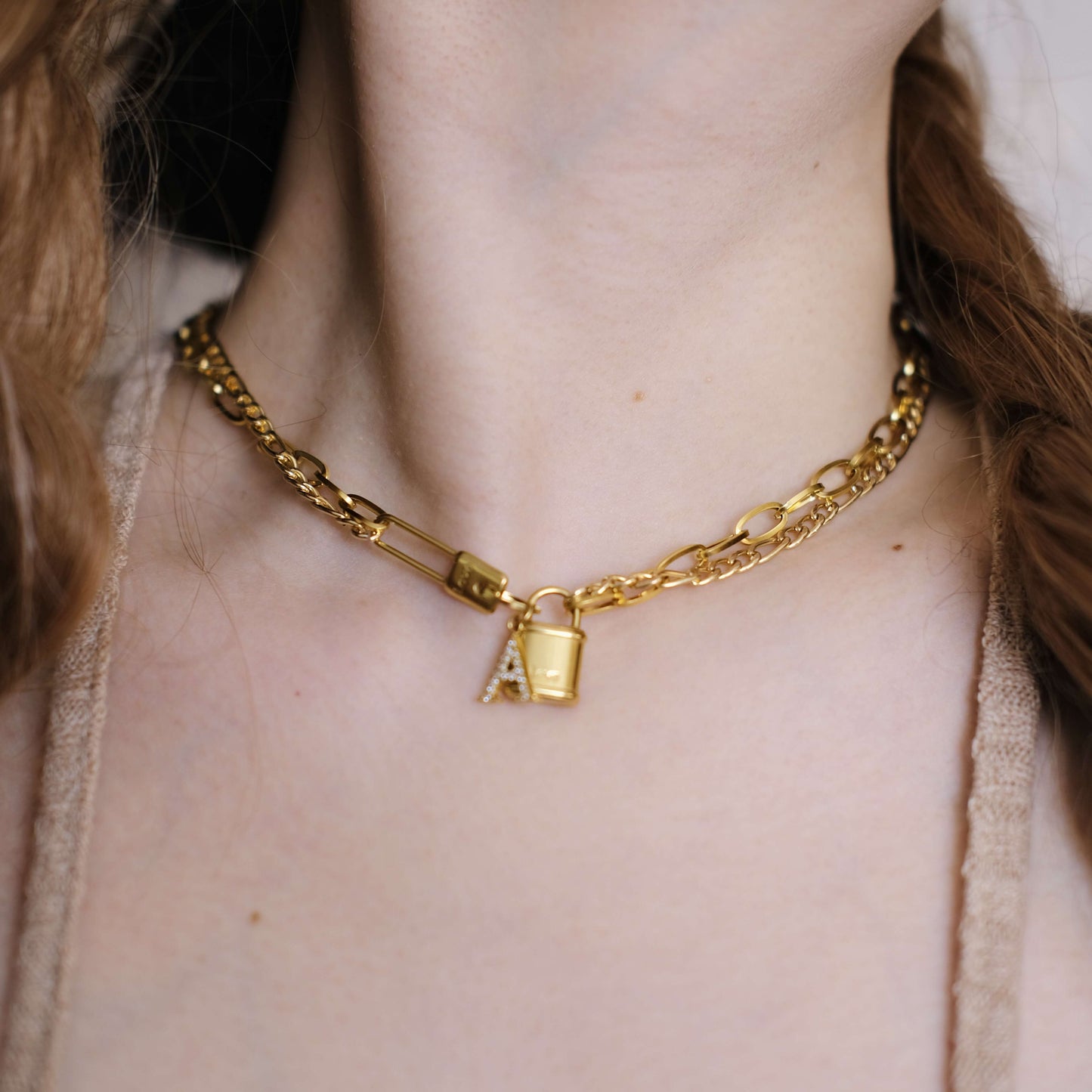 Lock Chain Personaized necklace Choker