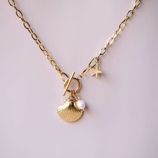 Pearl and Pesonalized Charms necklace