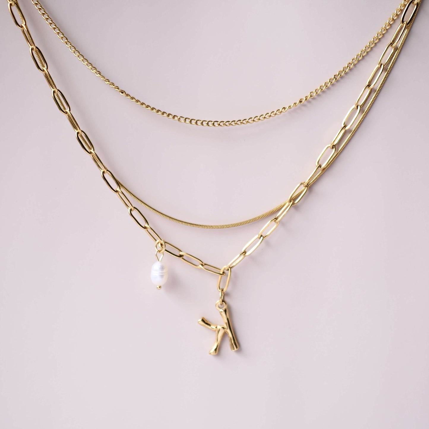 Three Chain personaized style Necklace Choker