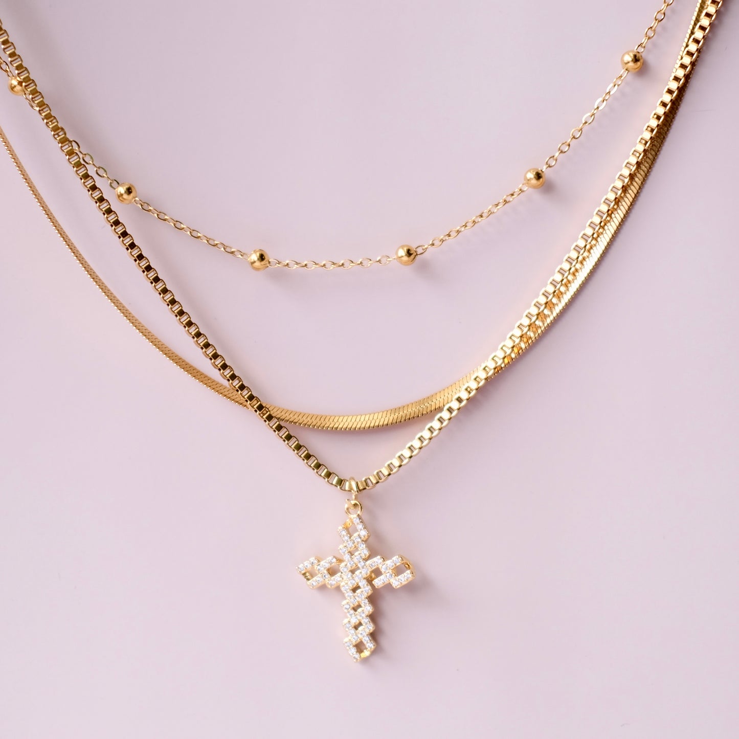 Three layer Chain with Personalized necklace