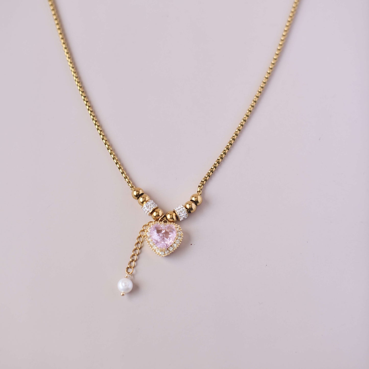 Personoalized Necklace with Sparkle Spacer Charm and Freshwater pearl